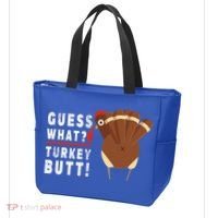 Guess What Turkey Pilgrim Funny Thanksgiving Tote Bag thumb 3