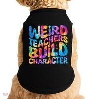 Groovy Weird Teachers Build Character Funny Teacher Tie Dye Doggie Tank thumb 0