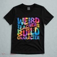 Groovy Weird Teachers Build Character Funny Teacher Tie Dye T-Shirt thumb 5