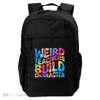 Groovy Weird Teachers Build Character Funny Teacher Tie Dye Backpack thumb 0