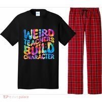 Groovy Weird Teachers Build Character Funny Teacher Tie Dye Pajama Set thumb 0