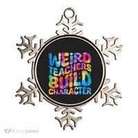 Groovy Weird Teachers Build Character Funny Teacher Tie Dye Ornament thumb 0
