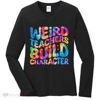 Groovy Weird Teachers Build Character Funny Teacher Tie Dye Women's Long Sleeve Shirt thumb 0