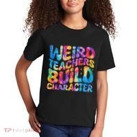 Groovy Weird Teachers Build Character Funny Teacher Tie Dye Kids T-Shirt thumb 2