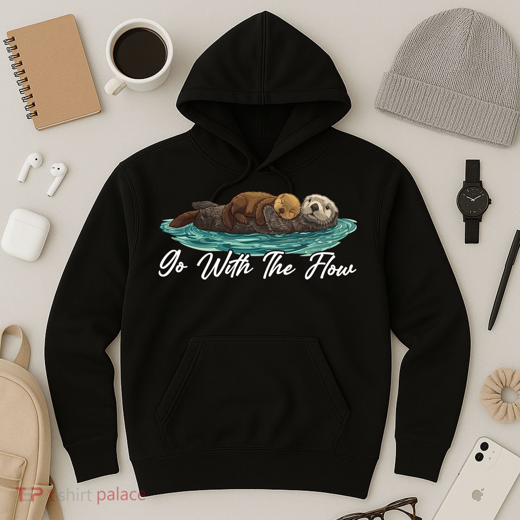 Go With The Flow Sea Otter Hoodie
