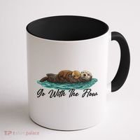 Go With The Flow Sea Otter Coffee Mug thumb 1