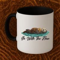 Go With The Flow Sea Otter Coffee Mug thumb 2