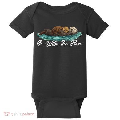 Go With The Flow Sea Otter Baby Bodysuit