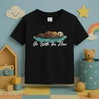 Go With The Flow Sea Otter Toddler T-Shirt thumb 3