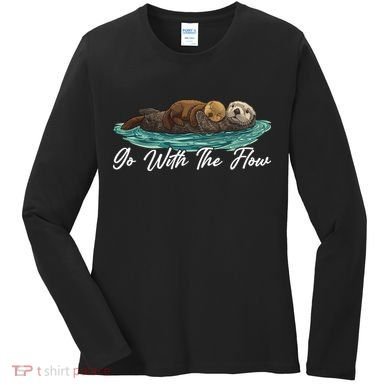 Go With The Flow Sea Otter Women's Long Sleeve Shirt