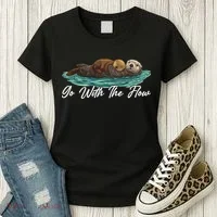 Go With The Flow Sea Otter Women's T-Shirt thumb 3