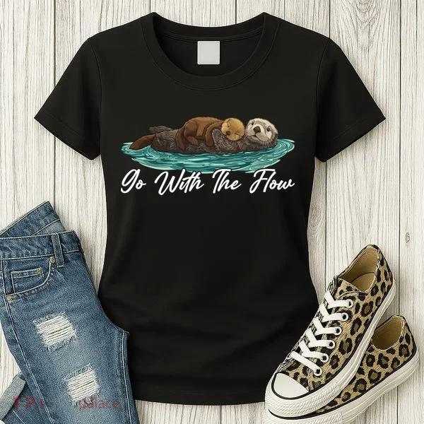 Go With The Flow Sea Otter Women's T-Shirt
