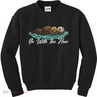 Go With The Flow Sea Otter Kids Sweatshirt thumb 0