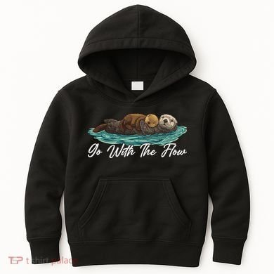 Go With The Flow Sea Otter Kids Hoodie