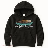 Go With The Flow Sea Otter Kids Hoodie thumb 0