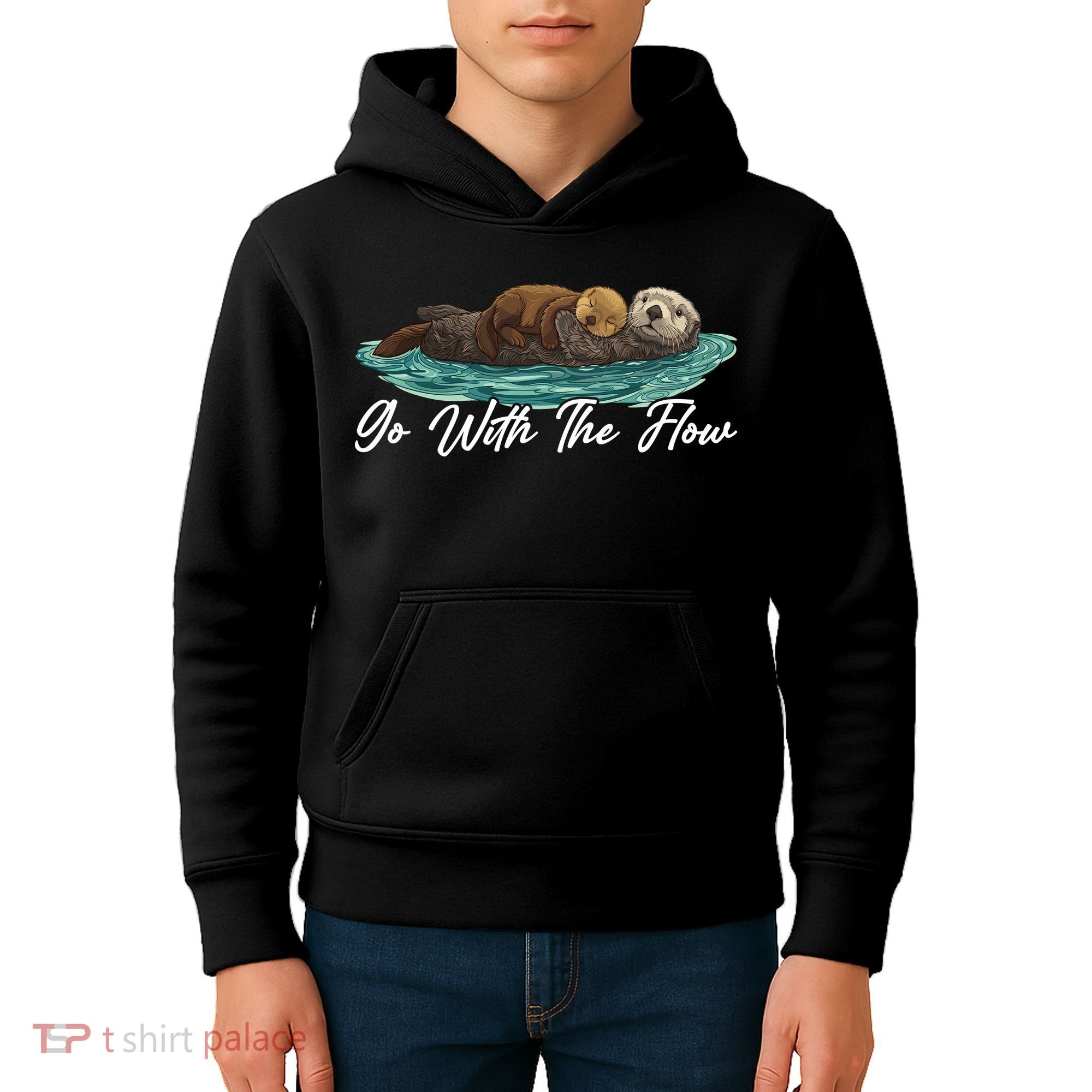 Go With The Flow Sea Otter Kids Hoodie