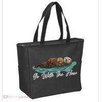 Go With The Flow Sea Otter Tote Bag thumb 2