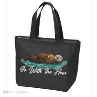Go With The Flow Sea Otter Tote Bag thumb 3