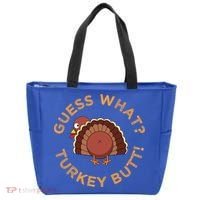 Guess What? Turkey Butt Funny Thanksgiving Family Dinner Cute Gift Tote Bag thumb 0