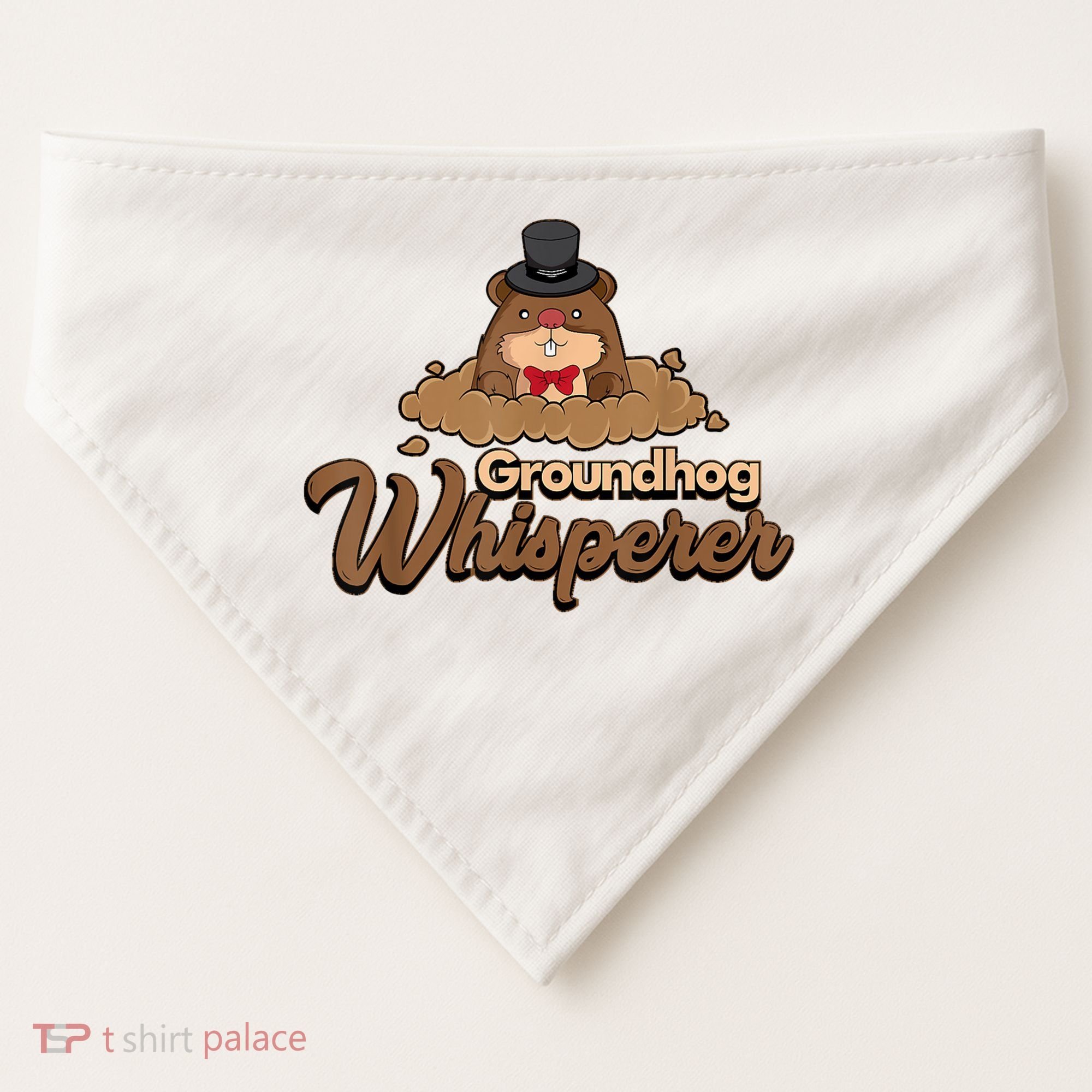 Groundhog Whisperer Tee Funny Groundhog Forecasting USA-Made Doggie Bandana