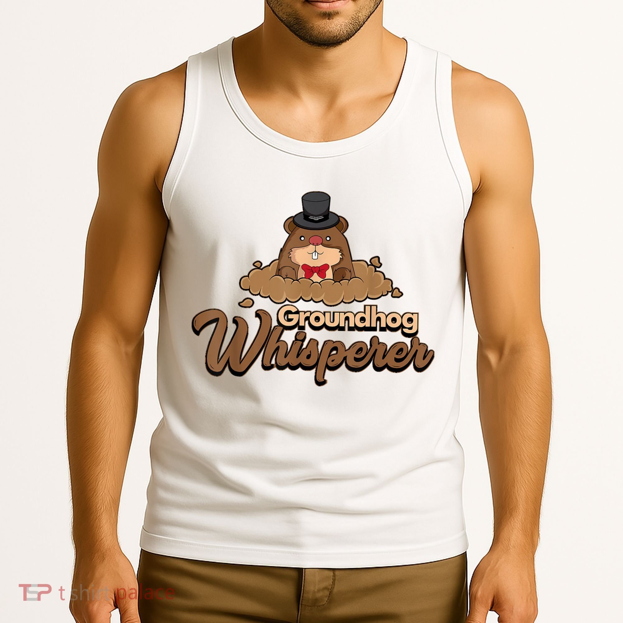 Groundhog Whisperer Tee Funny Groundhog Forecasting Tank Top