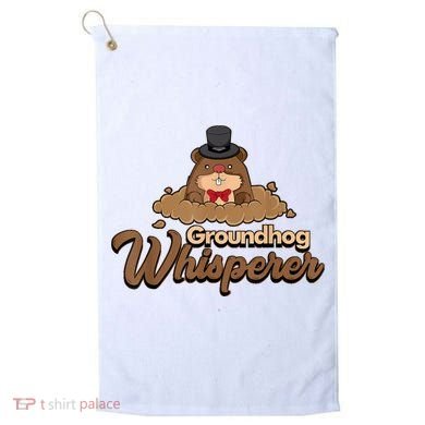 Groundhog Whisperer Tee Funny Groundhog Forecasting Golf Towel