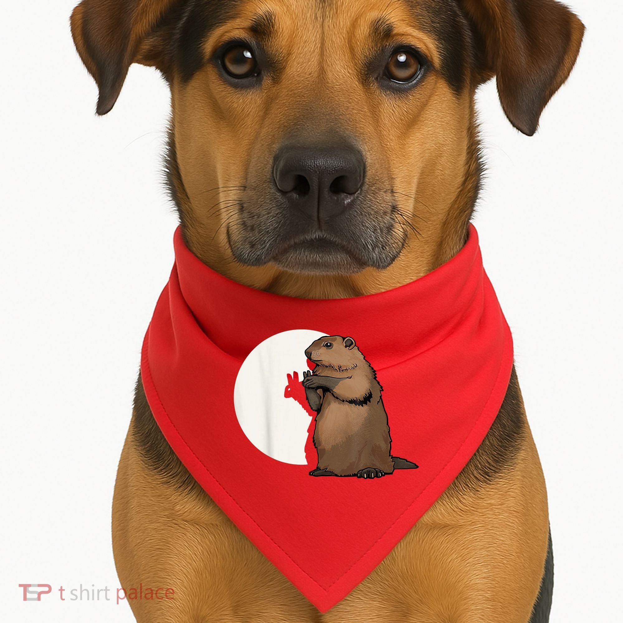 Groundhog Whisperer Tee Funny Team Shadow Crew Groundhog Day USA-Made Doggie Bandana