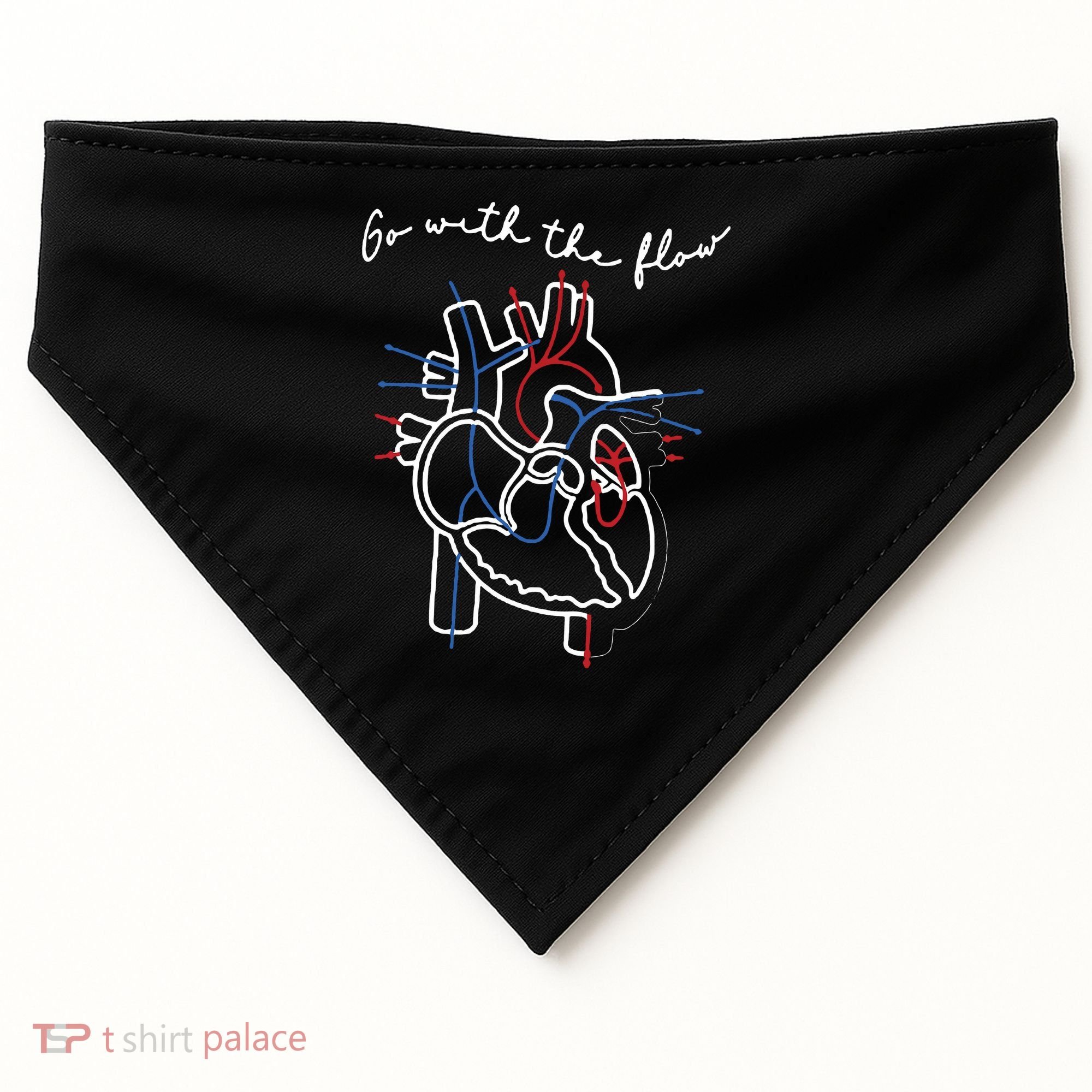 Go With The Flow Heart USA-Made Doggie Bandana