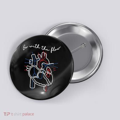 Go With The Flow Heart Button