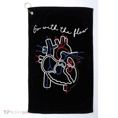 Go With The Flow Heart Golf Towel