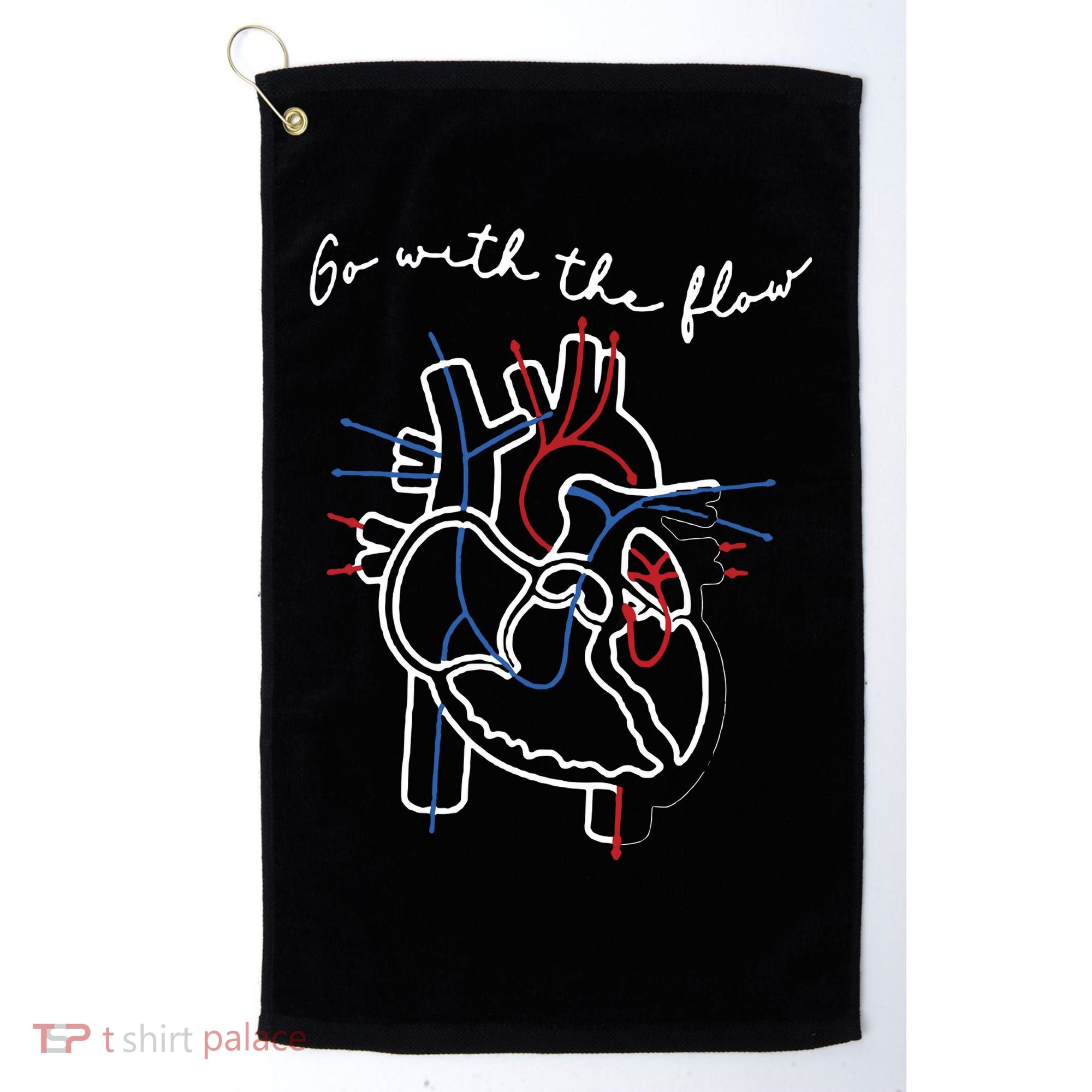 Go With The Flow Heart Golf Towel