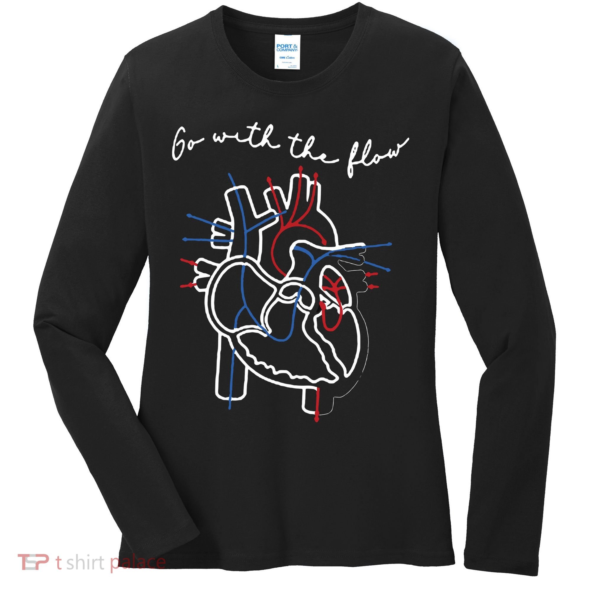 Go With The Flow Heart Women's Long Sleeve Shirt