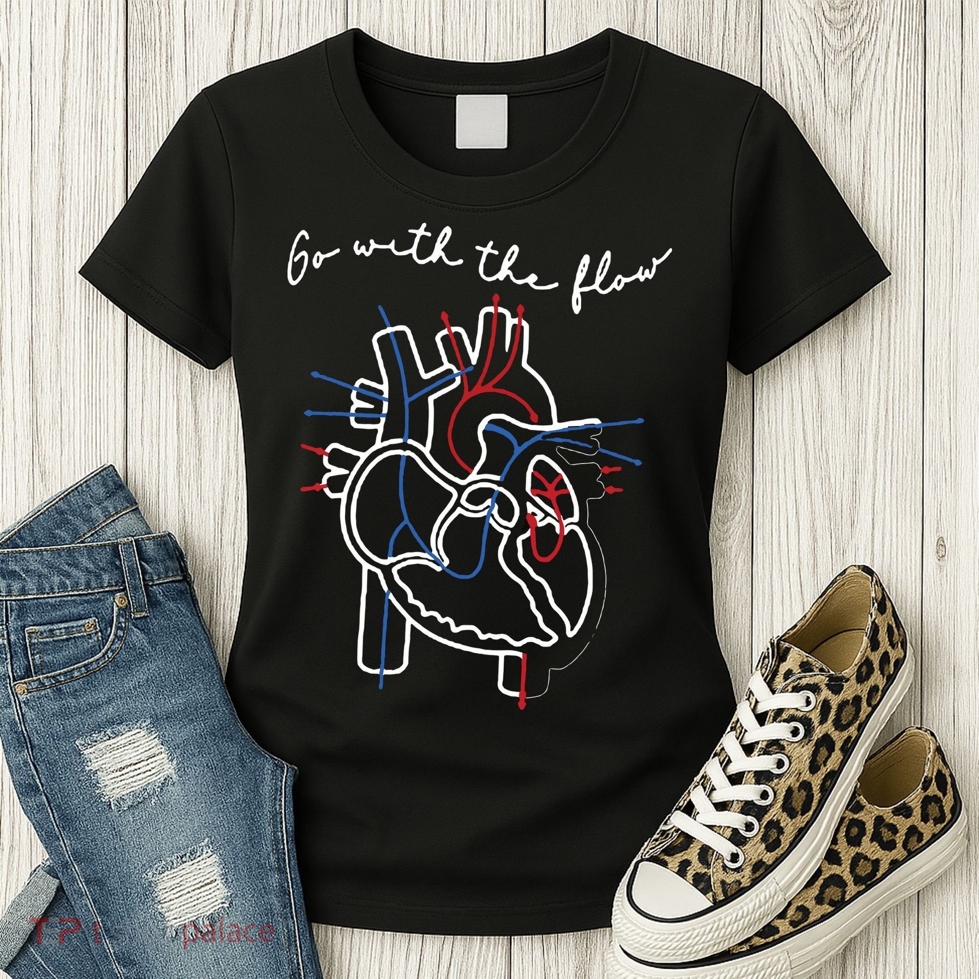 Go With The Flow Heart Women's T-Shirt