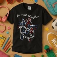 Go With The Flow Heart Kids T-Shirt thumb 3