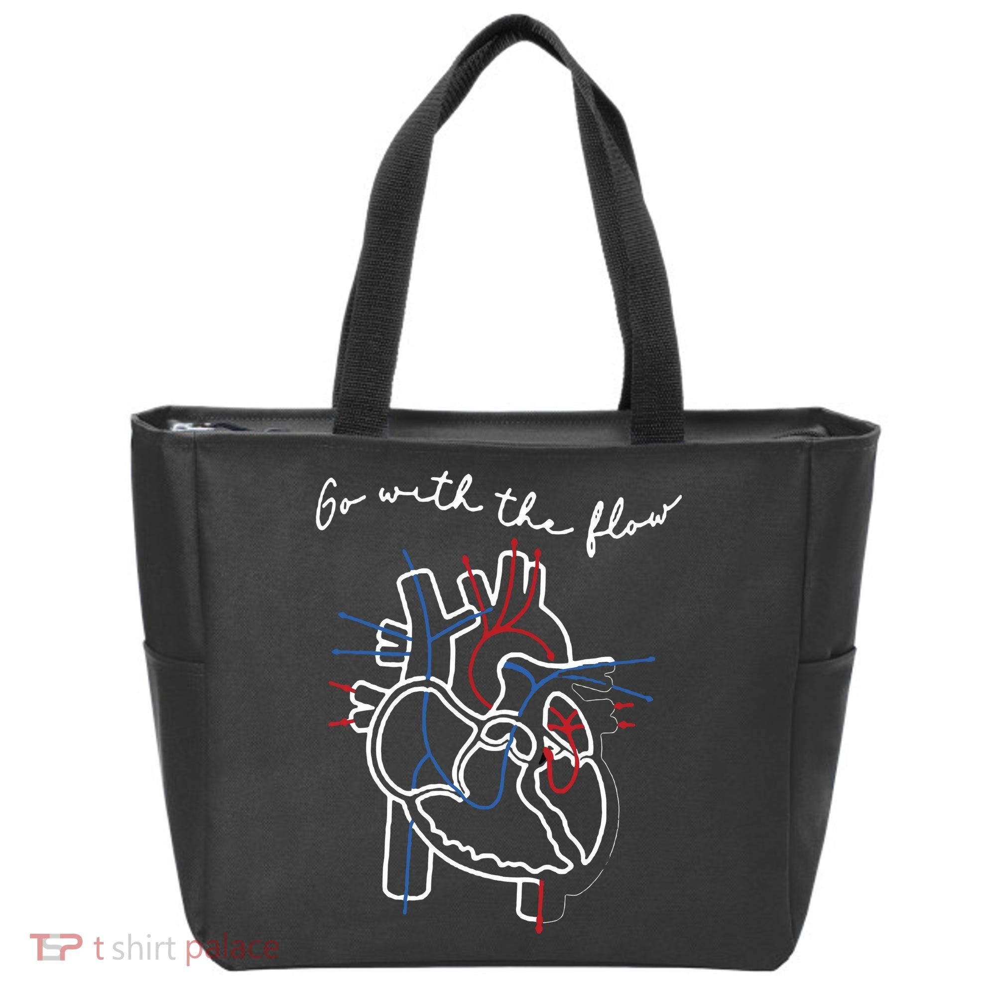 Go With The Flow Heart Tote Bag