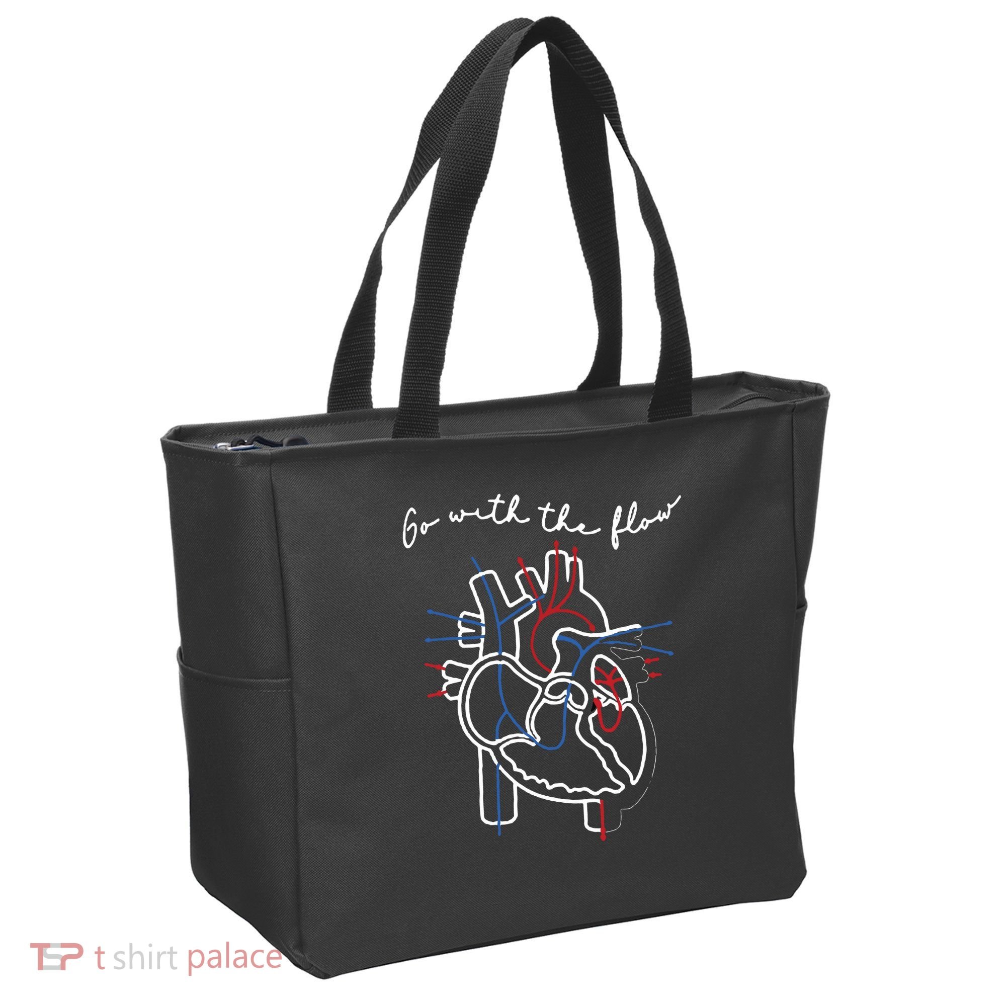 Go With The Flow Heart Tote Bag