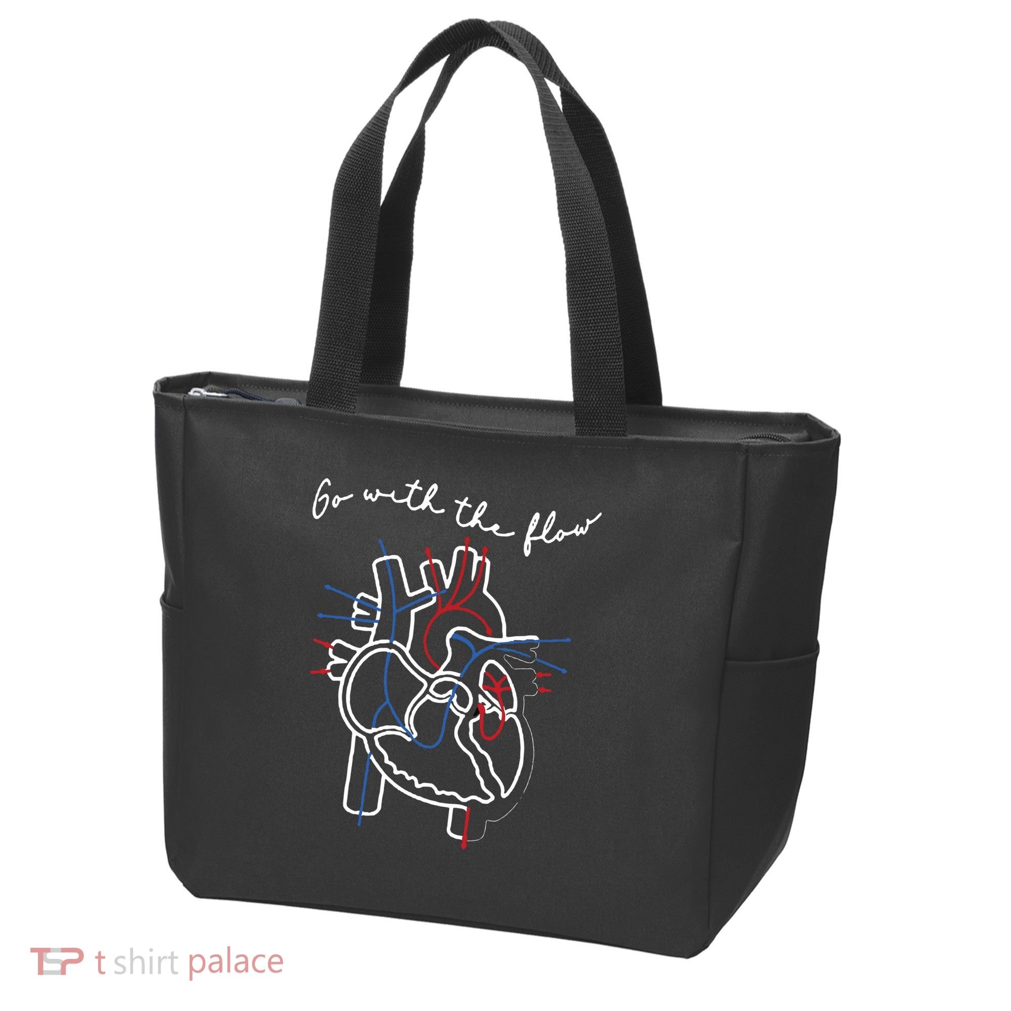 Go With The Flow Heart Tote Bag
