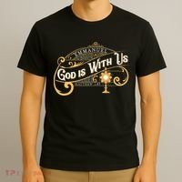 God With Us Emmanuel Matthew Eucharist Adoration Catholic T-Shirt thumb 3