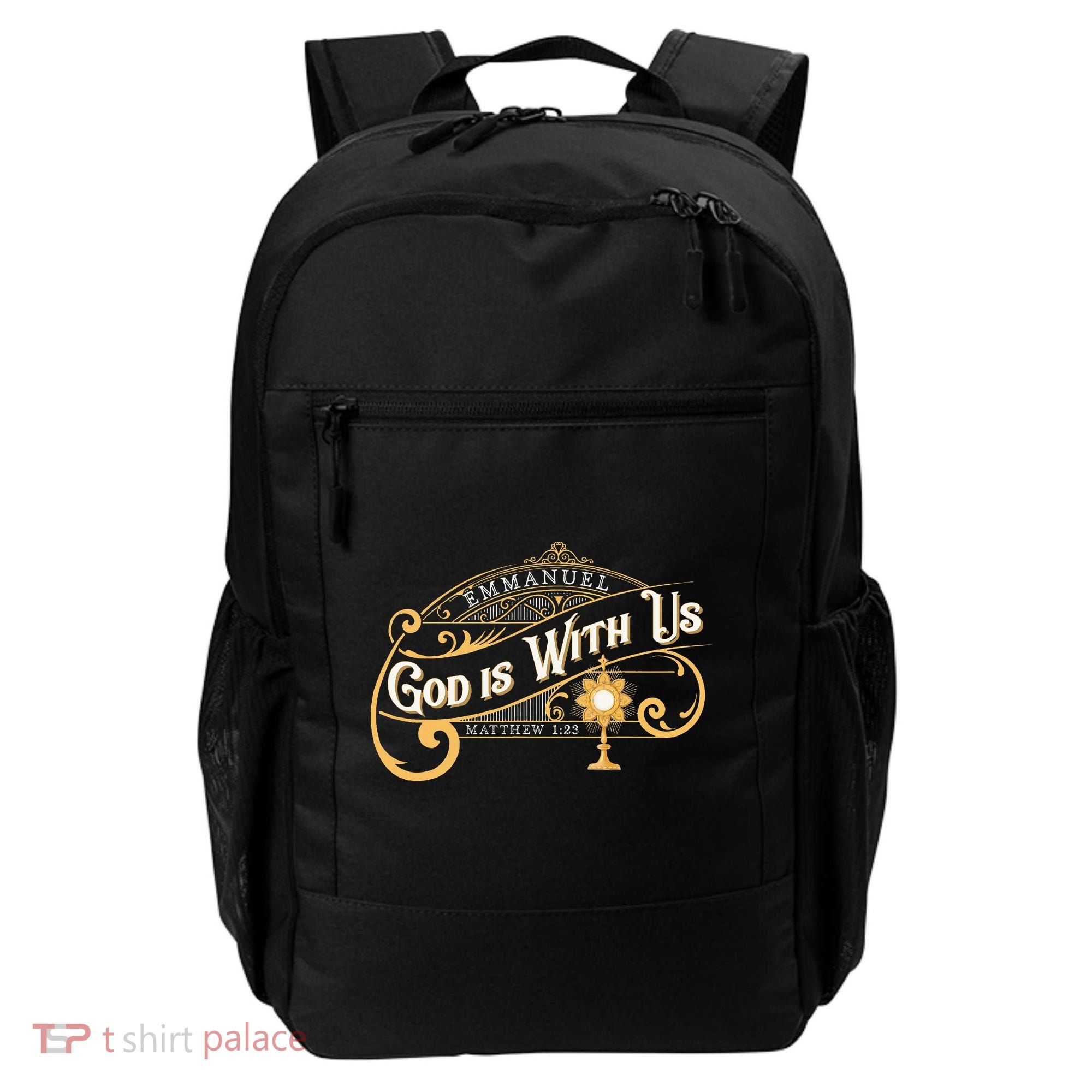 God With Us Emmanuel Matthew Eucharist Adoration Catholic Backpack
