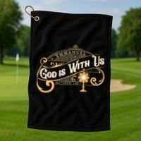 God With Us Emmanuel Matthew Eucharist Adoration Catholic Golf Towel thumb 1