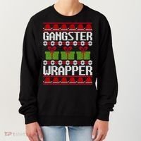 Gangster Wrapper Ugly Christmas Funny Pun Gangsta Women's Sweatshirt thumb 0