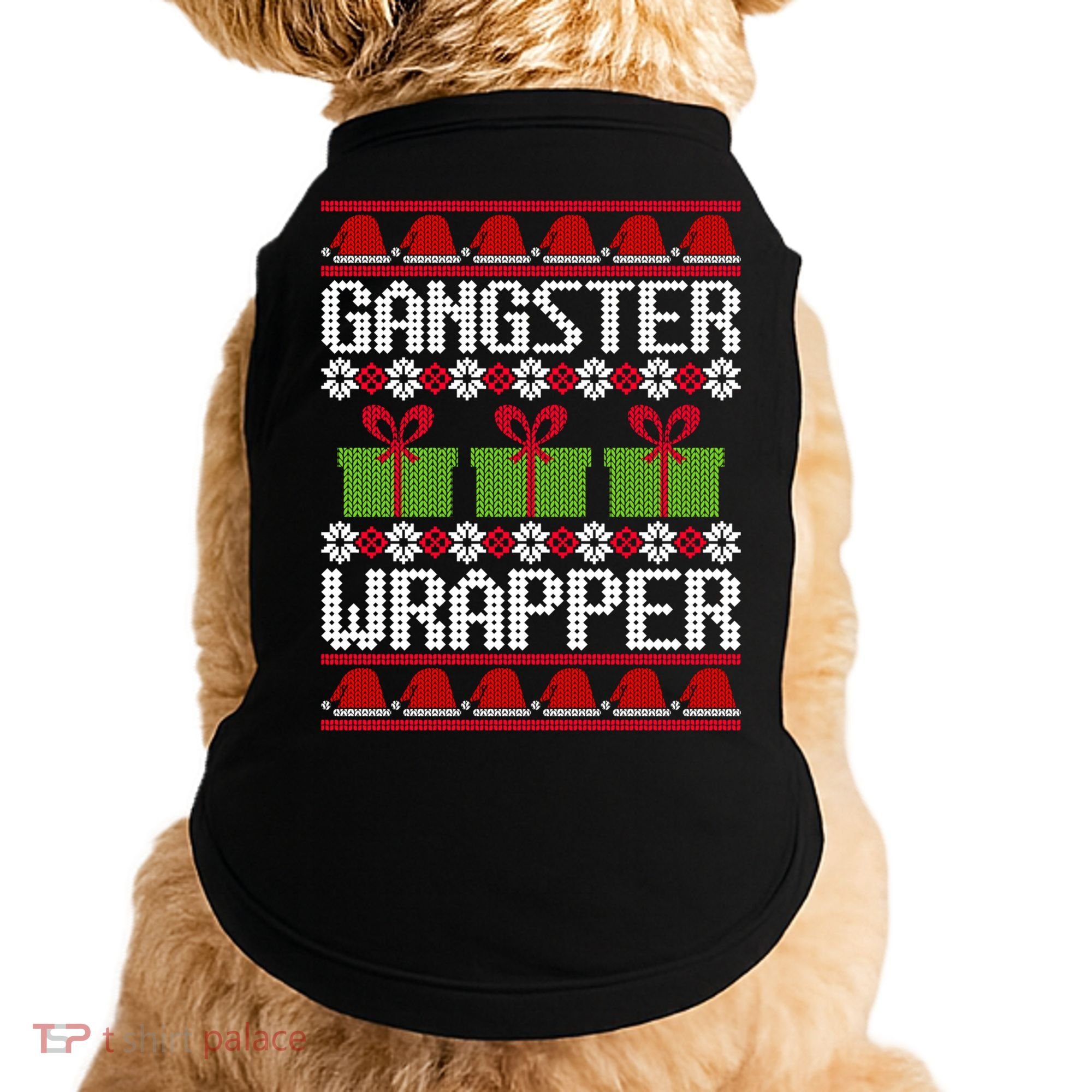 Gangster Wrapper Ugly Christmas Funny Pun Gangsta Doggie Tank