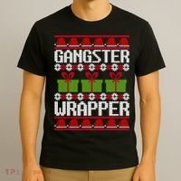 Gangster Wrapper Ugly Christmas Funny Pun Gangsta T-Shirt thumb 3