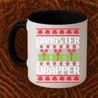 Gangster Wrapper Ugly Christmas Funny Pun Gangsta Coffee Mug thumb 2