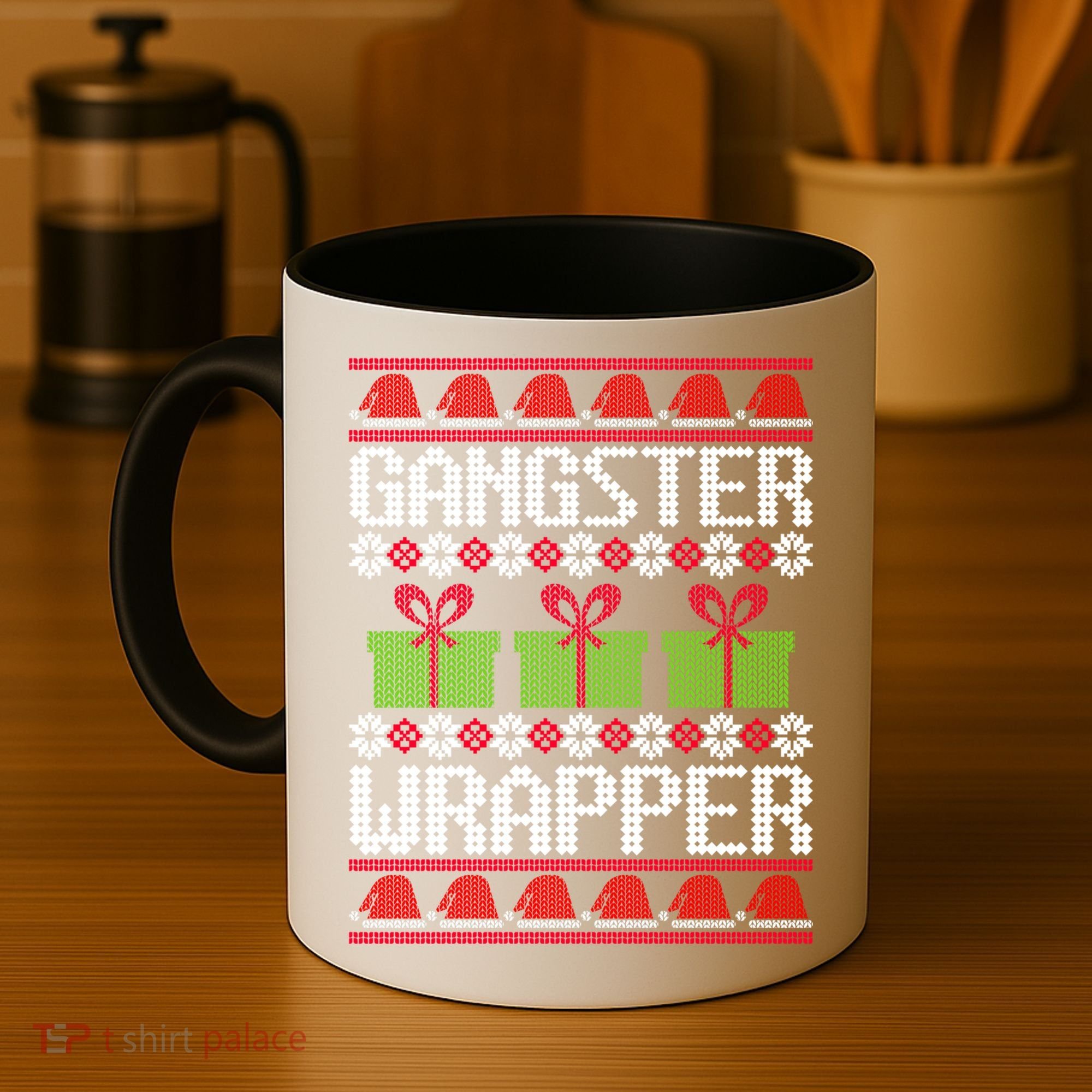Gangster Wrapper Ugly Christmas Funny Pun Gangsta Coffee Mug