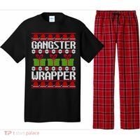 Gangster Wrapper Ugly Christmas Funny Pun Gangsta Pajama Set thumb 0