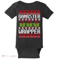 Gangster Wrapper Ugly Christmas Funny Pun Gangsta Baby Bodysuit thumb 0