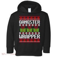 Gangster Wrapper Ugly Christmas Funny Pun Gangsta Toddler Hoodie thumb 0
