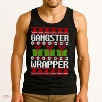 Gangster Wrapper Ugly Christmas Funny Pun Gangsta Tank Top thumb 3