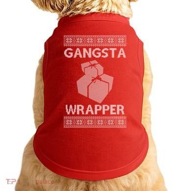 Gangsta Wrapper Ugly Christmas Sweater Doggie Tank